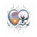 phrase "amor tuus in me vivit" with alot colors for a Men without Black ink tattoo design idea