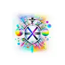 phrase "amor tuus in me vivit" with alot colors for a Men without Black ink tattoo design idea