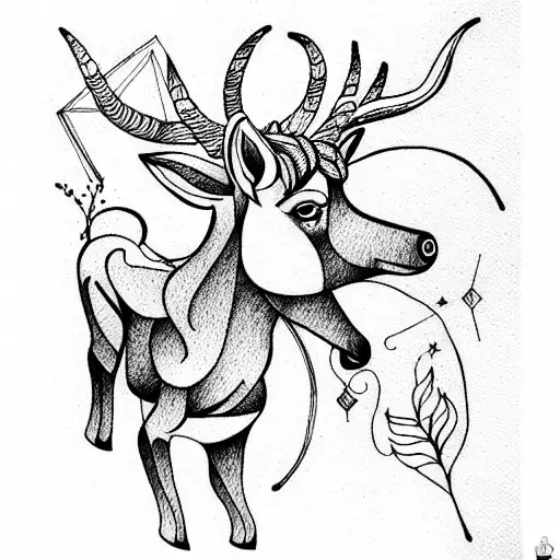 faun and unicorn  tattoo design idea