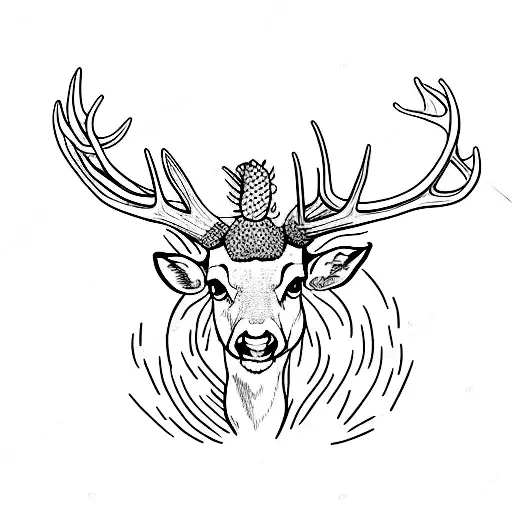 Horn deer for husband cuckhold tattoo design idea