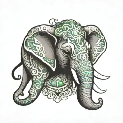 Thai Elephant head tattoo design idea