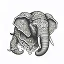 Thai Elephant head tattoo design idea