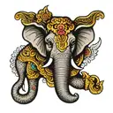 Thai Elephant head tattoo design idea