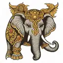 Thai Elephant head tattoo design idea