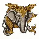 Thai Elephant head tattoo design idea