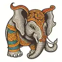 Thai Elephant head tattoo design idea