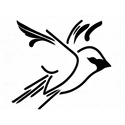 flying cardinal tattoo design idea