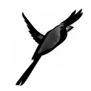 flying cardinal tattoo design idea