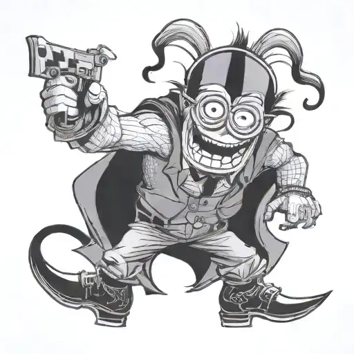 minion as the joker tattoo design idea