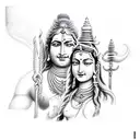 shiva and parvati tattoo design idea