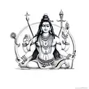 shiva and parvati tattoo design idea