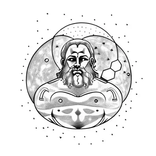 Greek Titan Atlas holding the entire universe and he is shrugging  tattoo design idea