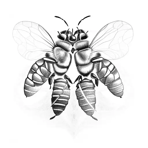 two bees on an infinity symbol tattoo design idea