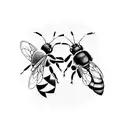 two bees on an infinity symbol tattoo design idea