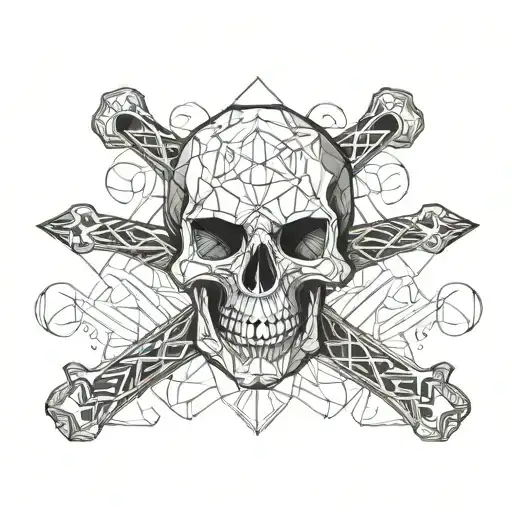 skull and crossbones tattoo design idea