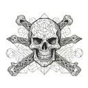 skull and crossbones tattoo design idea