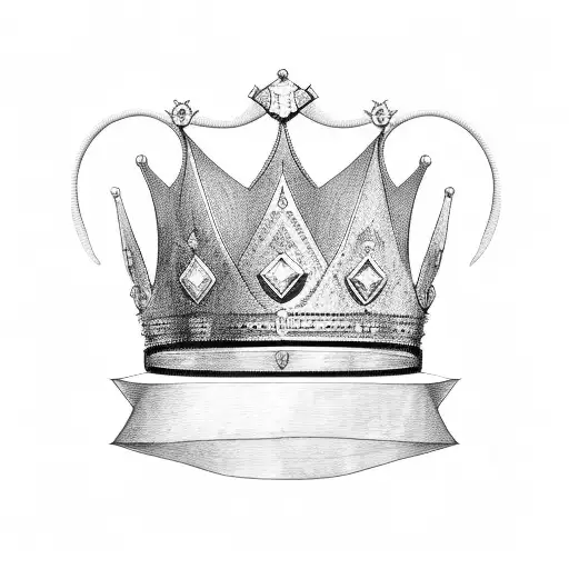 crown made of the letter E and W tattoo design idea