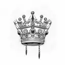 crown with letter E and W tattoo design idea