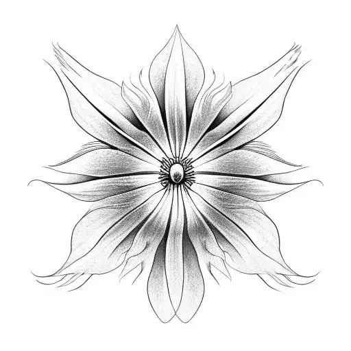 japanese spider lily grows from skull with crown tattoo design idea