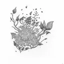 cera with vegetation  tattoo design idea