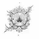 cera with vegetation  tattoo design idea