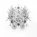 cera with vegetation  tattoo design idea