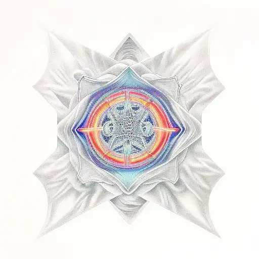 I need tattoo that is similar to Alex Grey's "The Turning Point" tattoo design idea