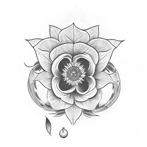 hour glass with edelweiss flower around it  tattoo design idea