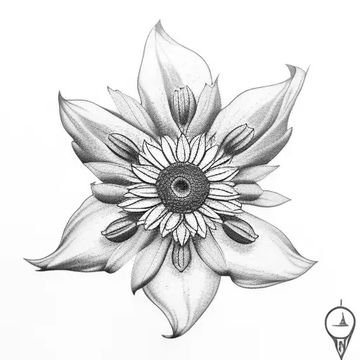 hour glass edelweiss flower tattoo design idea