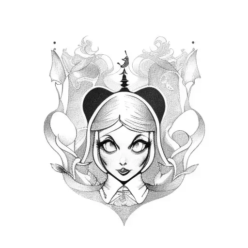 alice in wonderland tattoo design idea