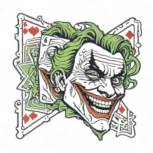 joker playing card with heath ledger joker outline on it  tattoo design idea
