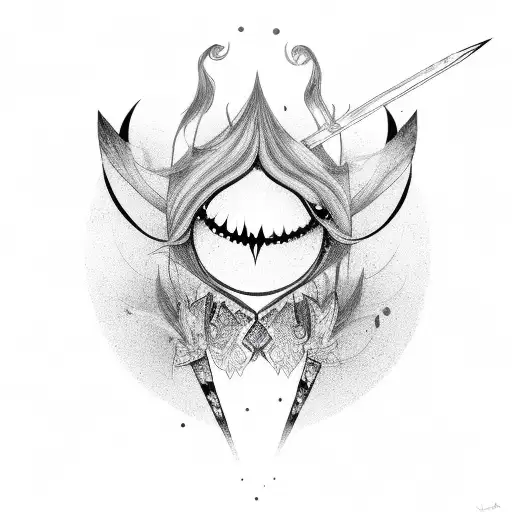 Hazbin Hotel inspired with a pentagram tattoo design idea
