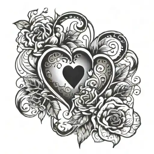 Carter and Bella heart writing tattoo design idea
