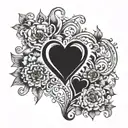 Carter and Bella heart writing tattoo design idea