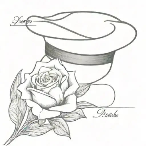 In remembrance of late grandfather, his writing “love, nana and papa” and incorporate a sailor hat tattoo design idea