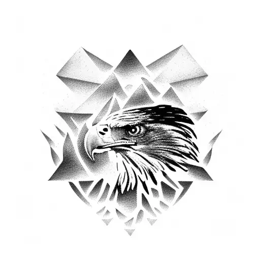 eagle flying over a volcano  tattoo design idea