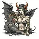 succubus blacksmith  tattoo design idea