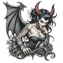 succubus blacksmith  tattoo design idea