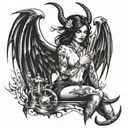 succubus blacksmith  tattoo design idea