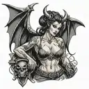 succubus blacksmith  tattoo design idea