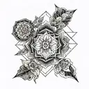 Design a fine-line upper arm/shoulder tattoo with 10 important people and 5 moments. Flexible style to add new elements  tattoo design idea