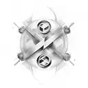 rewind, pause and play symbols overlayed on the infinity symbol  tattoo design idea