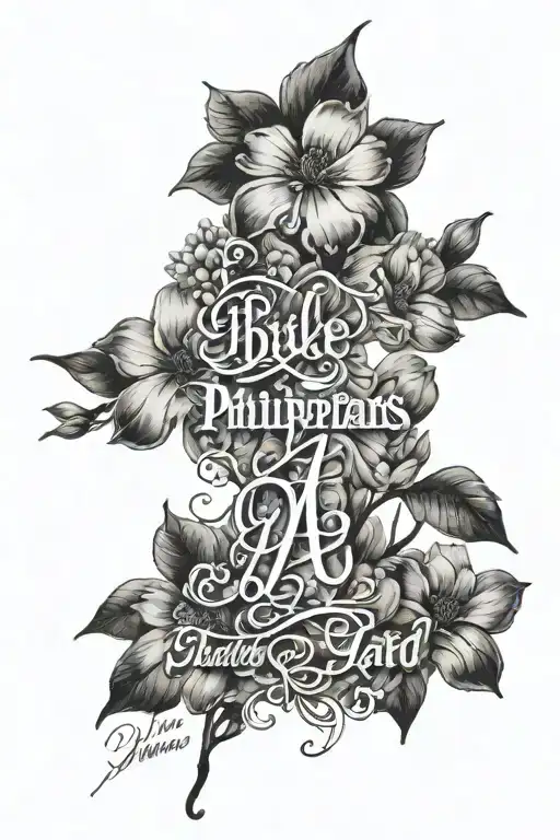 bible verse Philippians 4:13 tattoo design idea
