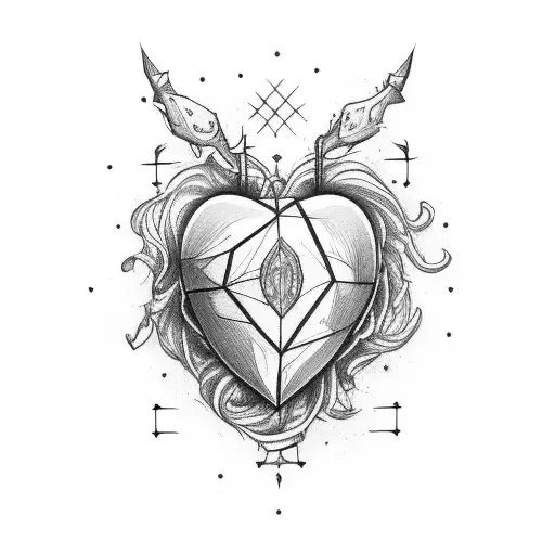 beating heart with lyrics  tattoo design idea