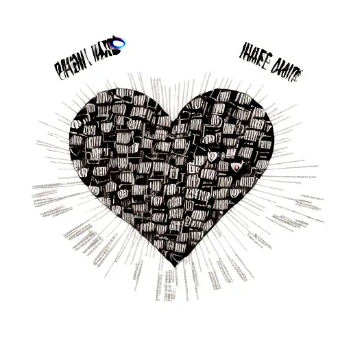 beating heart with lyrics  tattoo design idea