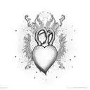 beating heart with lyrics  tattoo design idea