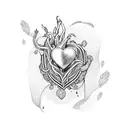 beating heart with lyrics  tattoo design idea