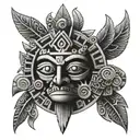 Aztec, sun, tattoo design idea