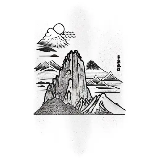 Moai, Torres del Paine, vía láctea, Volcán Licancabur, lago titicaca, Burj Khalifa, Preikestolen, Machupichu tattoo design idea