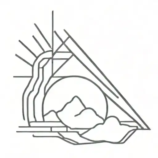 delicate sun rays tattoo design idea